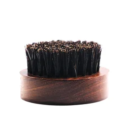 Bluezoo Men's Care round Black Gold Sandalwood Beard Brush Beard Care Beard Brush