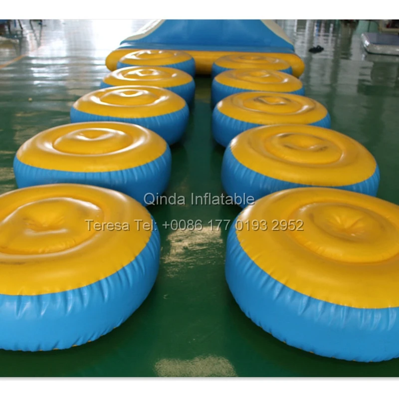 Diameter 1M Inflatable Floating Water Toy Running Road Wiggle Bridge For Inflatable Water Park