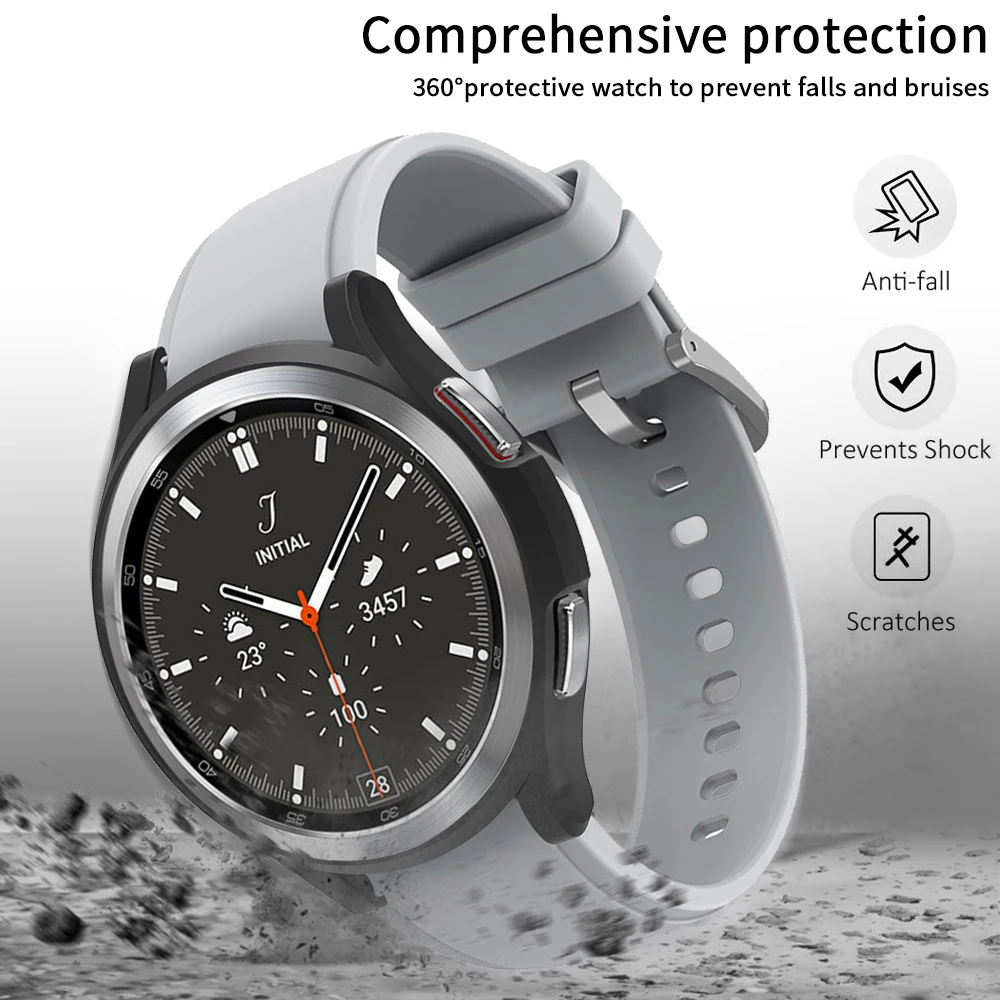 Watch Cover for Samsung Watch 4 Classic 42mm 46mm All-Around Protective Bumper Shell for Galaxy Watch 5/5pro 40mm 44mm 45mm Case