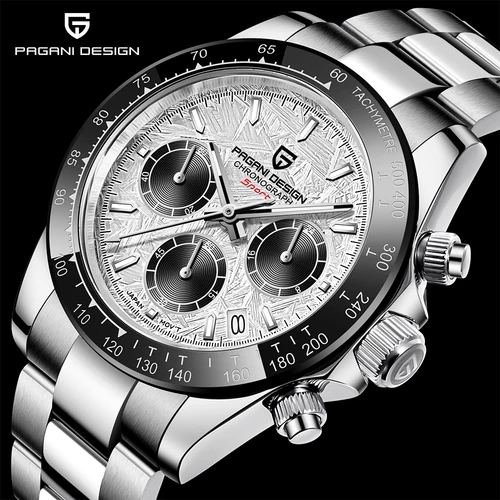 PAGANI DESIGN 2024 nuevo PD-1644 esfera de meteorito relojes de pulsera de cuarzo a la moda para hombres 100M cronógrafo de cristal de zafiro reloj masculino