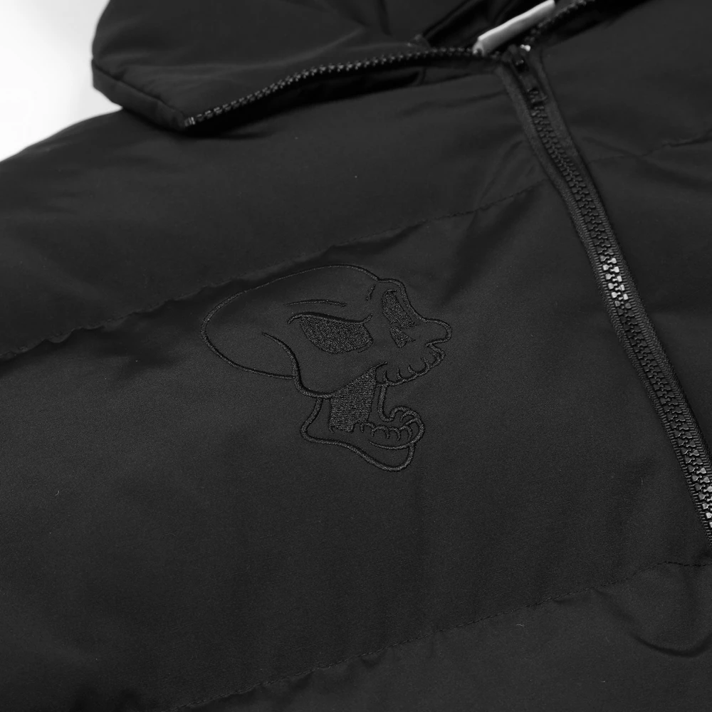 Hip Hop Streetwear Parka Embroidered Skull Jacket Harajuku Little Devil Designer Hood Padded Jacket Coat Winter Outwear Unisex