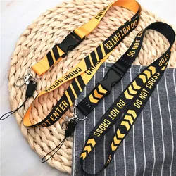 DO NOT CROSS Lanyard For Keys Card Holder Phone Hang Rope Fashion Gift For Friend Black Neck Straps DIY Remove Buckle Lanyard