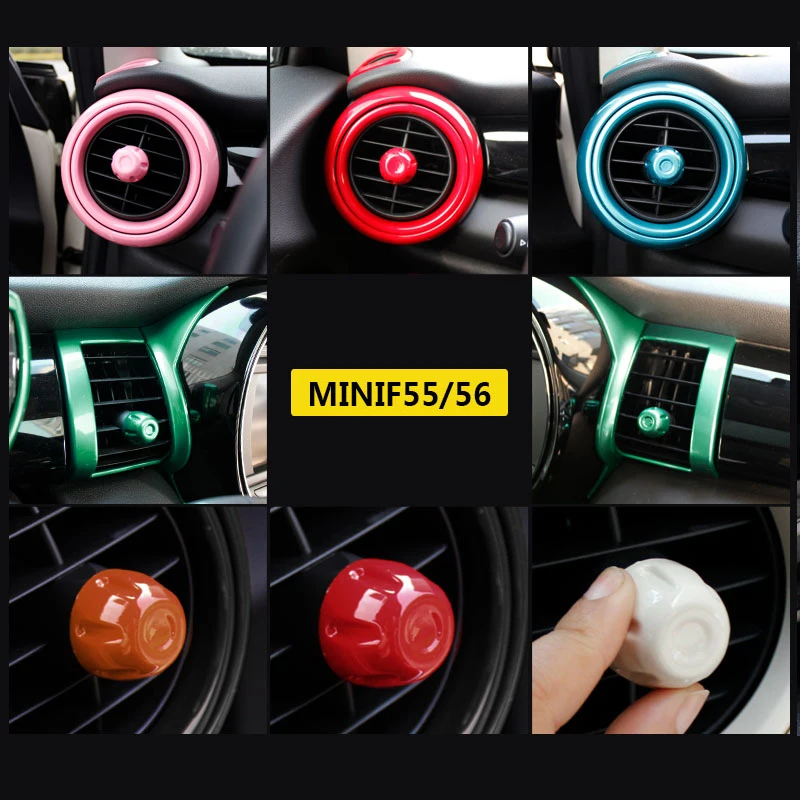 Air Conditioner Vent Decoration Car Sticker For BMW MINI Cooper S F55 F56 F57 Automobile Conditioning Outlet Cover Accessories