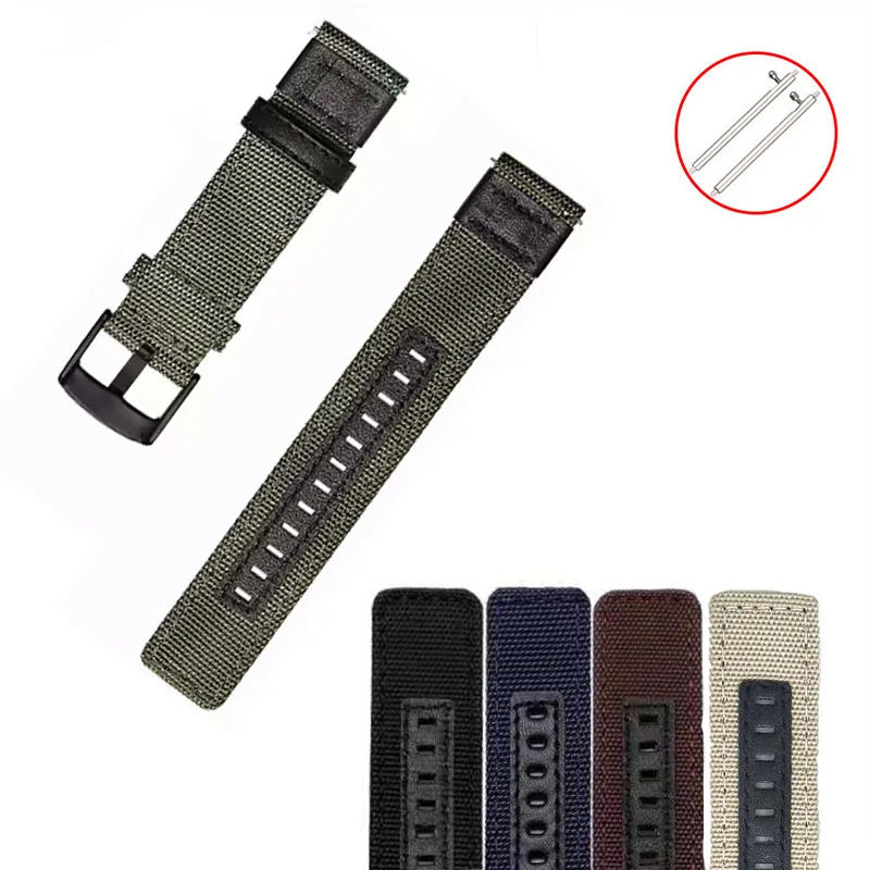 Pulsera de cuero y nailon para Amazfit GTR, correa de muñeca para Xiaomi Amazfit Pace/Stratos 1 2 3/GTR2/GTR 2e/GTS2 Mini, 42 y 47mm