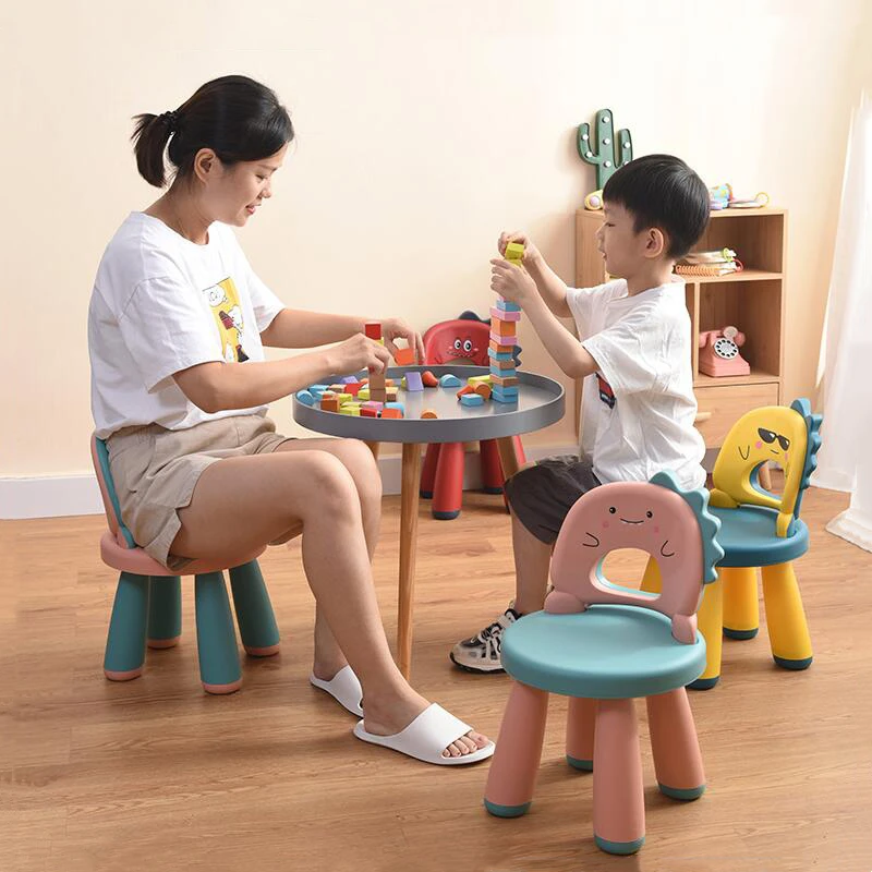 Baby Home Chair Children Stool Plastic Thickened Footboard Indoor Toy Sofa Seat Dinosaur Kindergarten Non-slip Kid Furniture