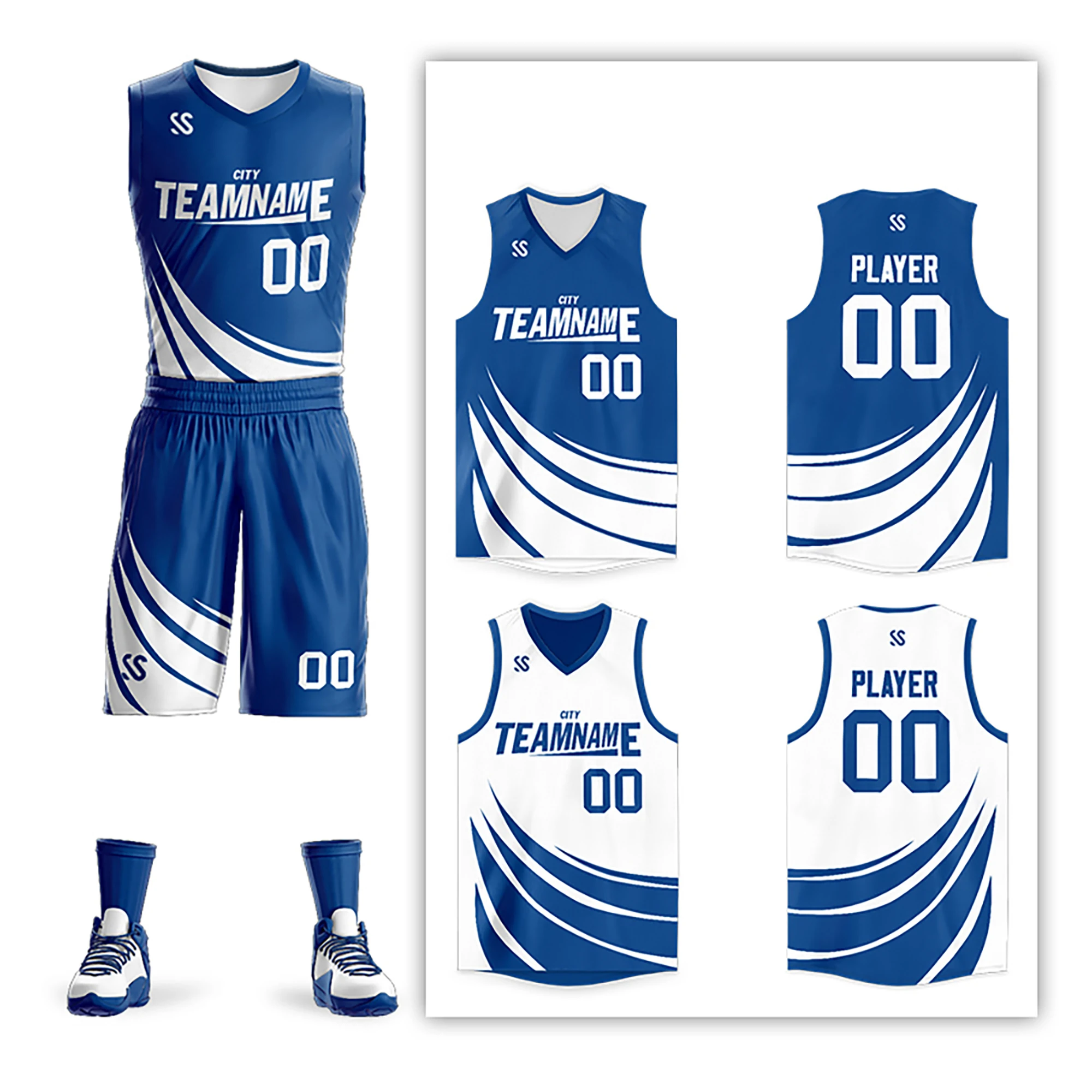 Double-Sided Basketball Sport Sets Custom Basketball Jerseys Personalise Design Printed Team Name Number Game Training Clothes