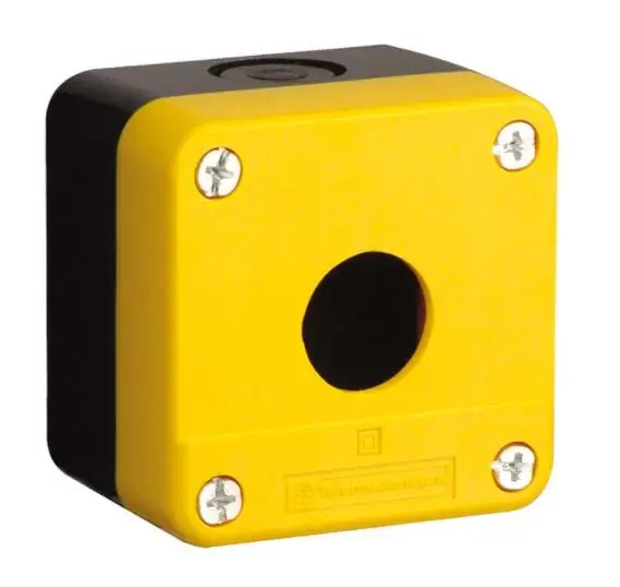 XALB01YC XB2B button box Plastic button box (clean box) | 1 hole | yellow/black | emergency stop