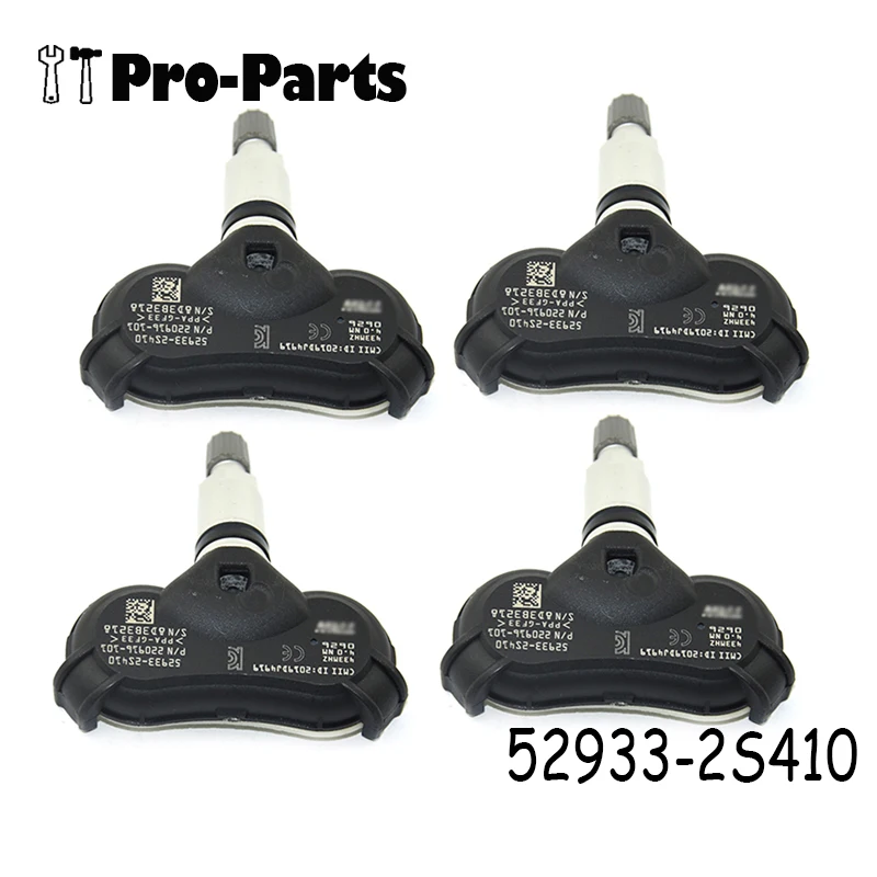 New 4PCS/set 52933-2S410 TPMS Tire Pressure Sensors For Kia Sportage Hyundai IX35 Elantra