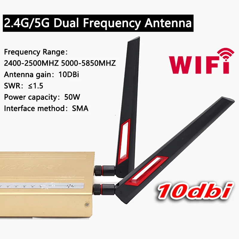 1PCS 10dbi WIFI Antenna 2.4Ghz 5Ghz 5.8Ghz Signal Booster Antenna RP SMA Male Universal Antena wifi for Amplifier WLAN Router