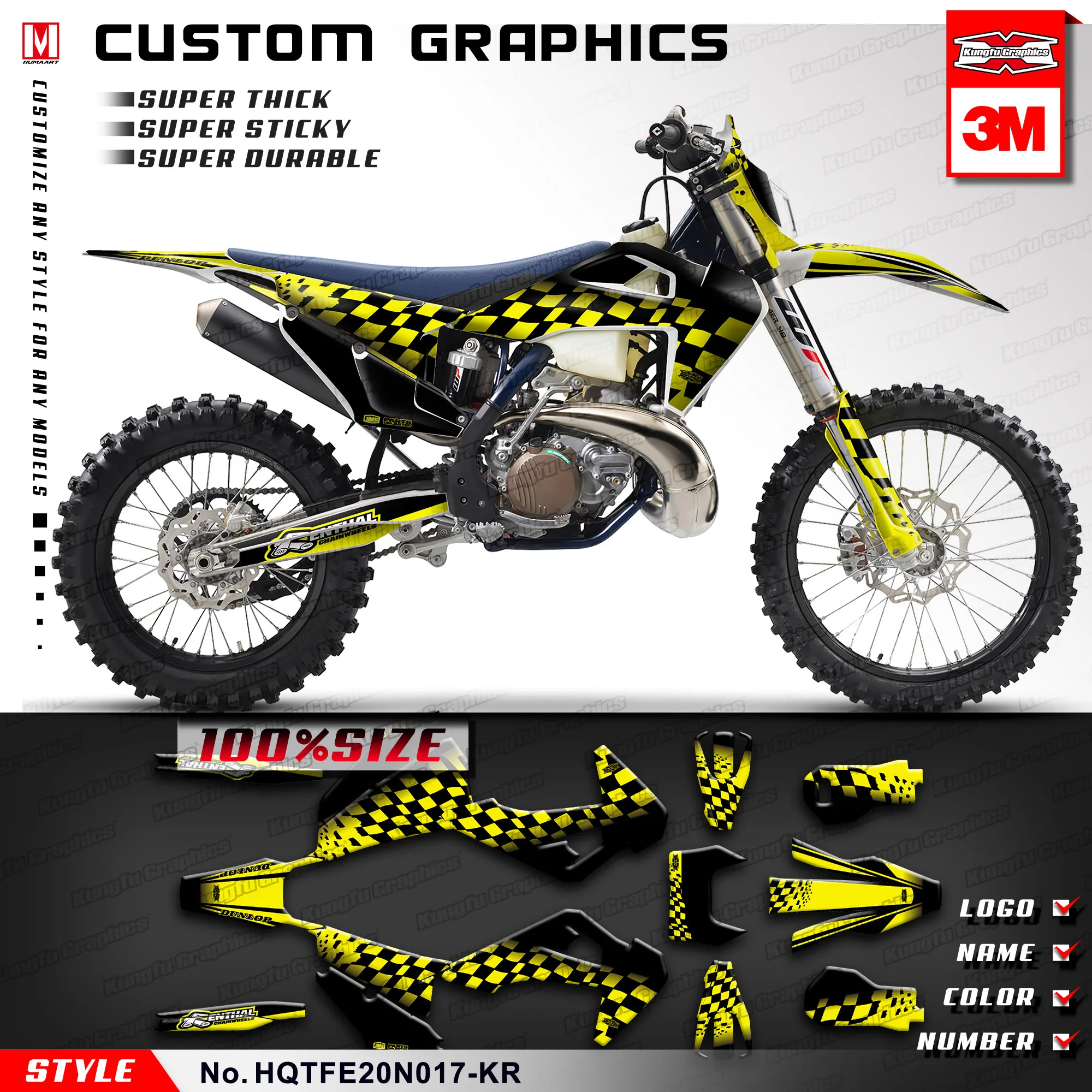 

KUNGFU GRAPHICS Sticker Kit MX Decal for Husqvarna TE 150i 250i 300i FE350 FE450 FE501 TC FC TX FX FS 2019 2020 2021 2022