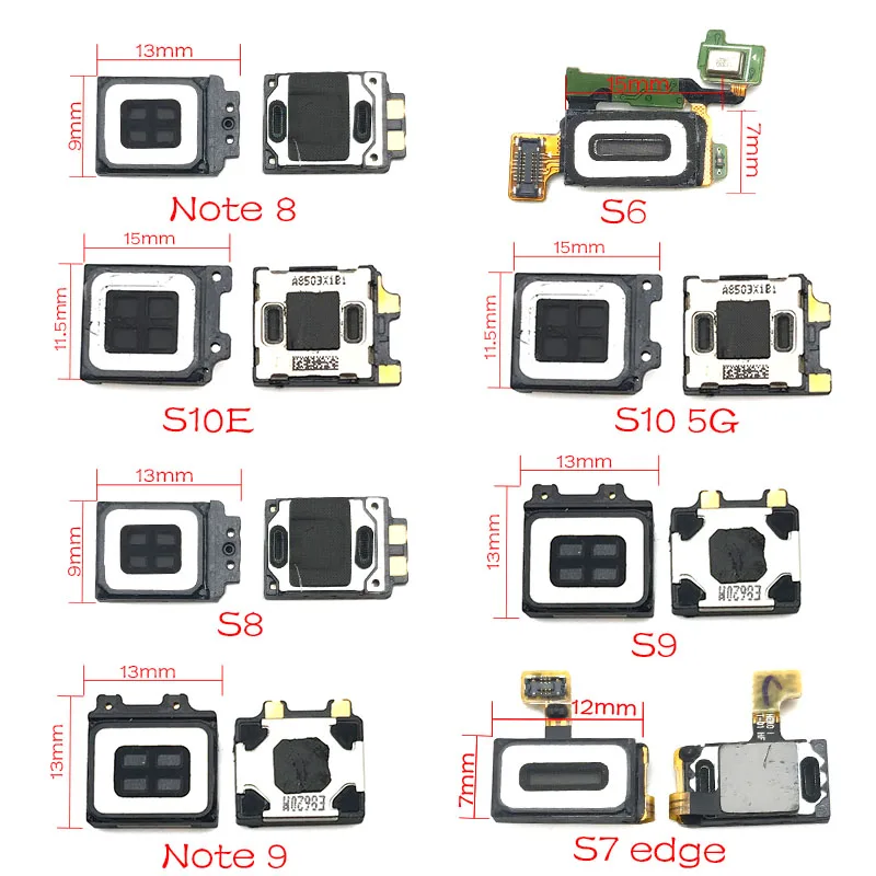 2Pcs/Lot， Earpiece Ear Speaker Sound Receiver Flex Cable For Samsung S10 S10e S9 S8 Plus S7 S6 Edge Note 8 9 S5 S4 mini