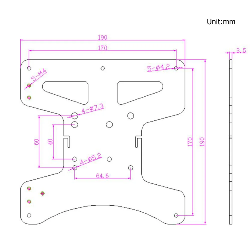 Befenybay Modular Y Carriage Plate Upgrade Kit for 2040V Aluminum Profile for Creality Ender3/Ender3 Pro 3D Printer (190mm)