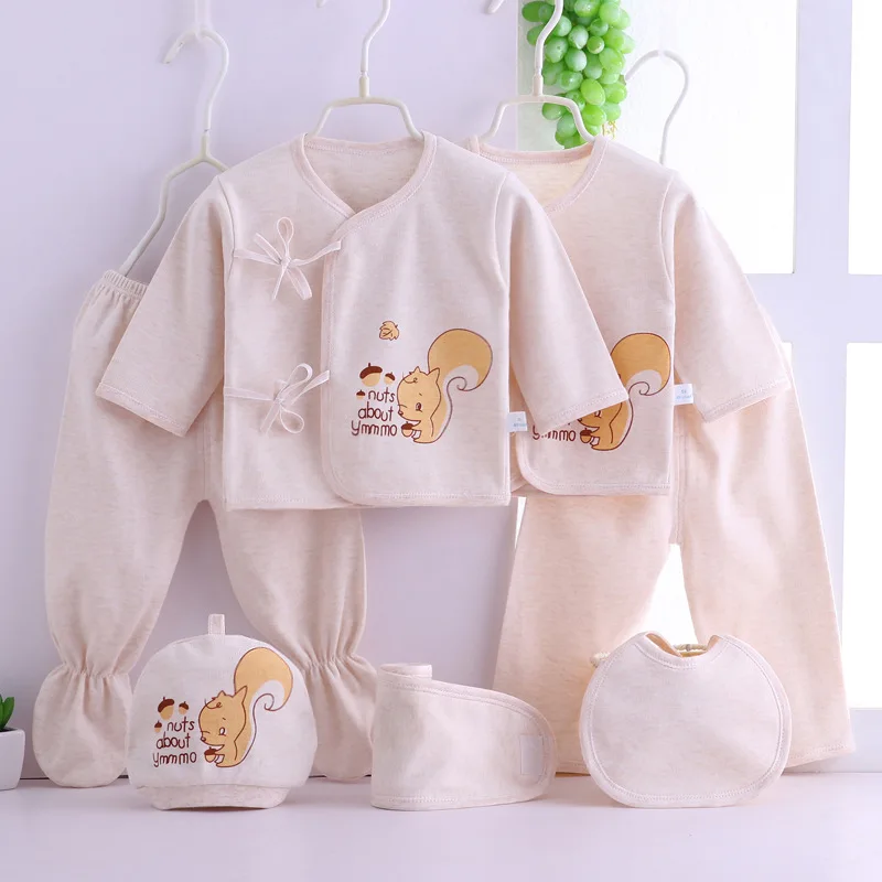 

Newborn Infant Baby Suits Boys Girls Clothes Sets tops Pants bibs hats Girl Clothing set for baby girls outfit 7PCS/SET