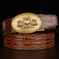 High Quality Businessmen Belts Automatic Retro Classical Brand Designer Belt for Men Luxury Genuine Leather Men Belts Waistband