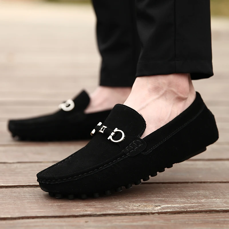 Large Size 45 46 Penny Loafers Men Casual Shoes Mens Shoes Suede Leather Man Moccasins Slip On Men\'s Flats Male Driving Shoes