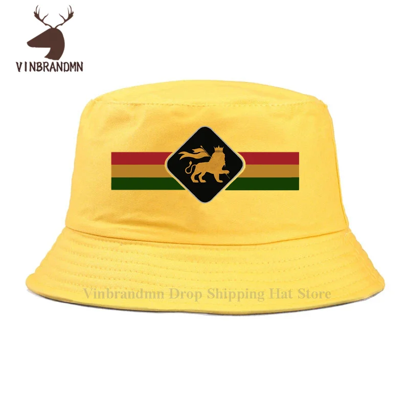 New Fashion Classic Rasta Lion Session Baseball cap Rastafari Lion Summer Cotton hat Hipster Jamaica Judah Lion King Bucket Hats