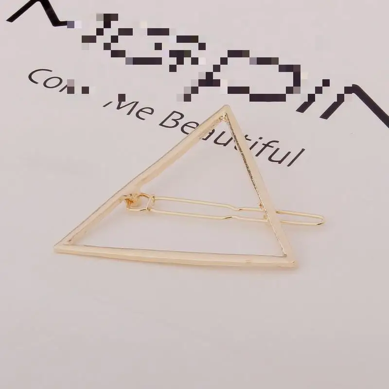 New Big Card Exaggerated Girl Triangle Moon Hairpin Clip Hair Accessories Jewelry Hair Clips Geometric Shape Side Clip Headwear