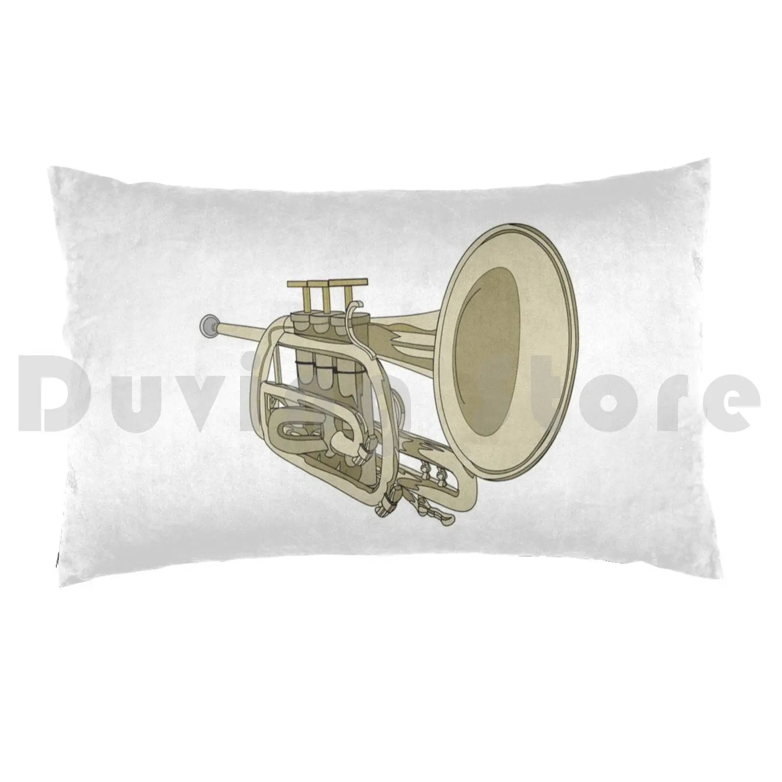 Musical Instrument Trumpet Pillow Case Printed 35x50 Trumpet Horn Musical Instrument Brass Cornet Trumpeter