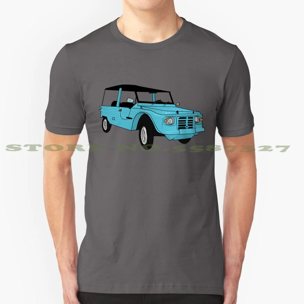 Blue Méhari 100% Cotton T-Shirt Méhari Retro Car Classic Old French