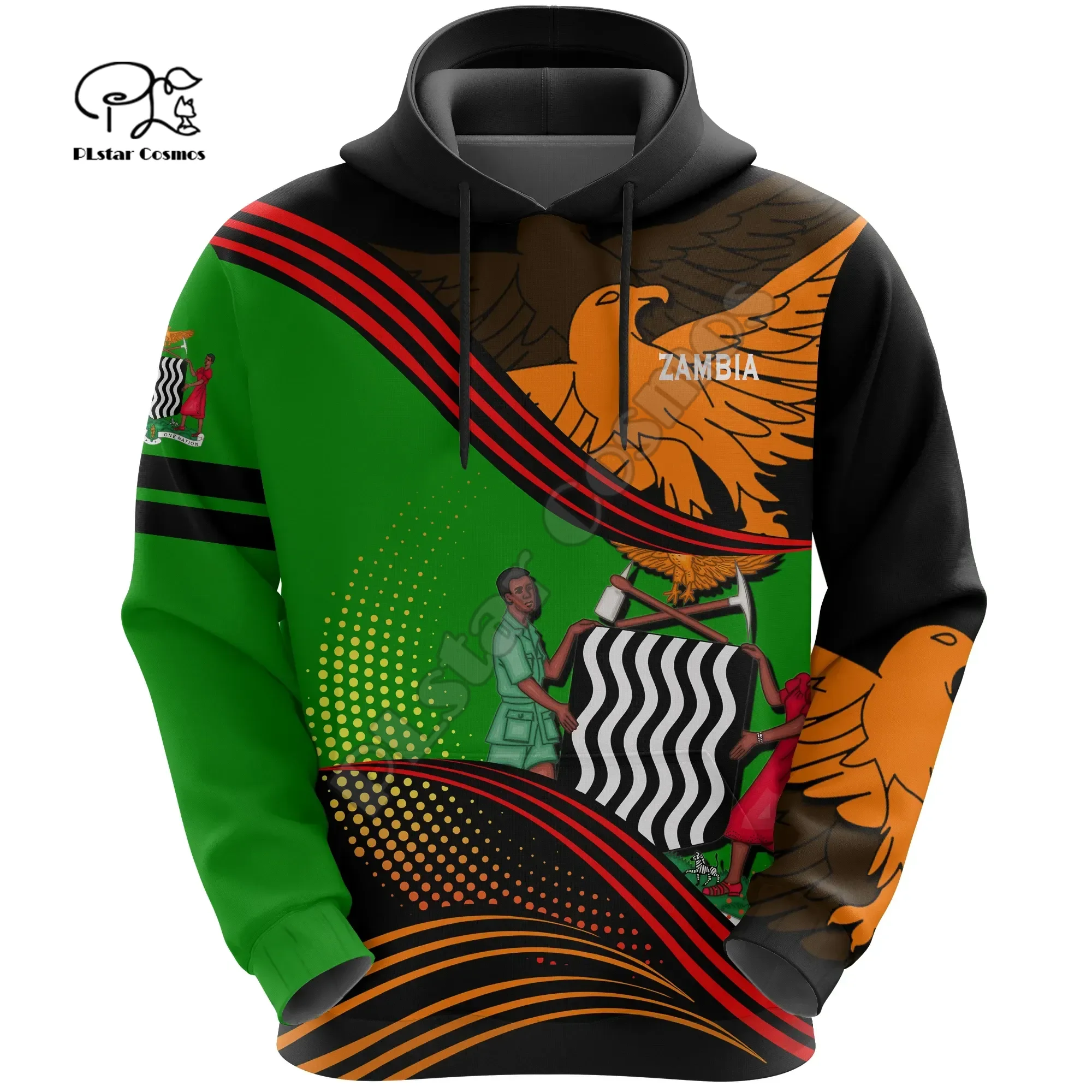 

PLstar Cosmos Newest Africa Zambia Country Flag Tribe Culture Tattoo Pullover 3DPrint Men/Women Harajuku Autumn Funny Hoodies A6