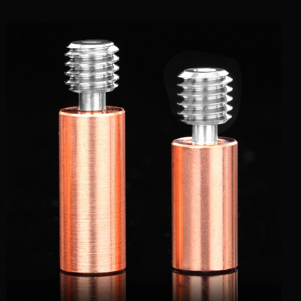 3DSWAY 3D Printer Parts Titanium Alloy Bimetal Heatbreak Red Copper Smooth Throat M6 Thread V6 Hotend Heater Block Nozzle 1.75MM