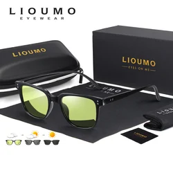 LIOUMO Brand Chameleon Sunglasses Men Polarized Photochromic Goggle Women Safe Driving Glasses Classic Square Design zonnebril