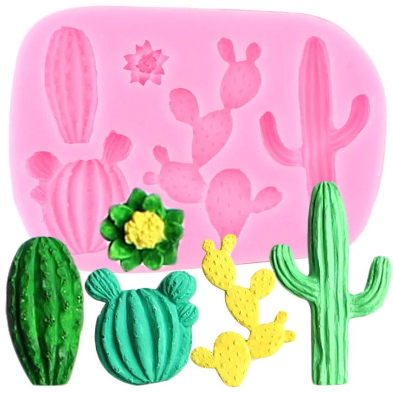 3D Leaf Cactus Silicone Molds DIY Cupcake Topper Fondant Mold Turtle Leaf Cake Decorating Tools Candy Chocolate Gumpaste Mould