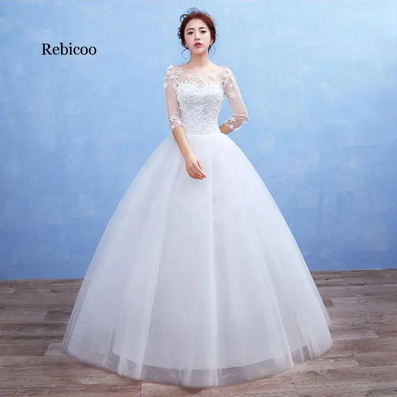 Rebicoo Embroidery Lace New  Princess Bridal Marriage Gown Bride Simple Party Events Long Luxury Wedding Dresses