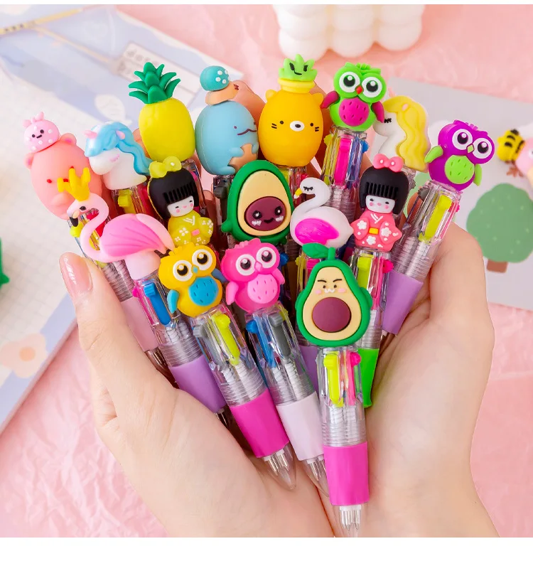 30 Penne Multicolore 4 In 1 Retrattili - Mini Penne A Sfera Per Scuola, Ufficio, Feste E Borse Regalo