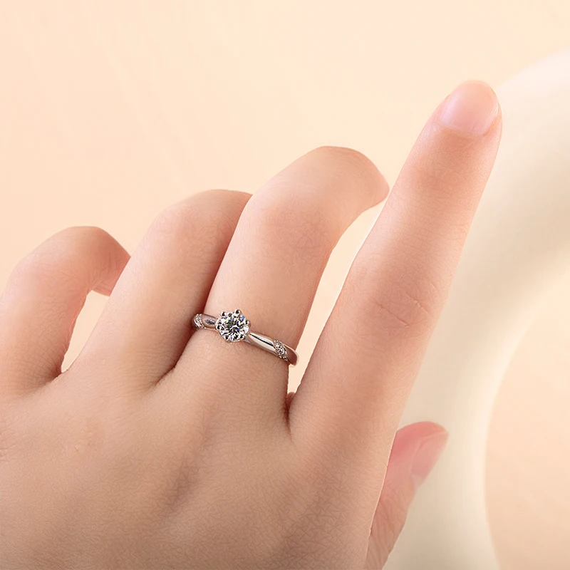 Gica Gema Real 1-3 Carat Moissanite Diamond Rings For Women Fine Jewelry 925 Sterling Silver Engagement Wedding Lady Anillo