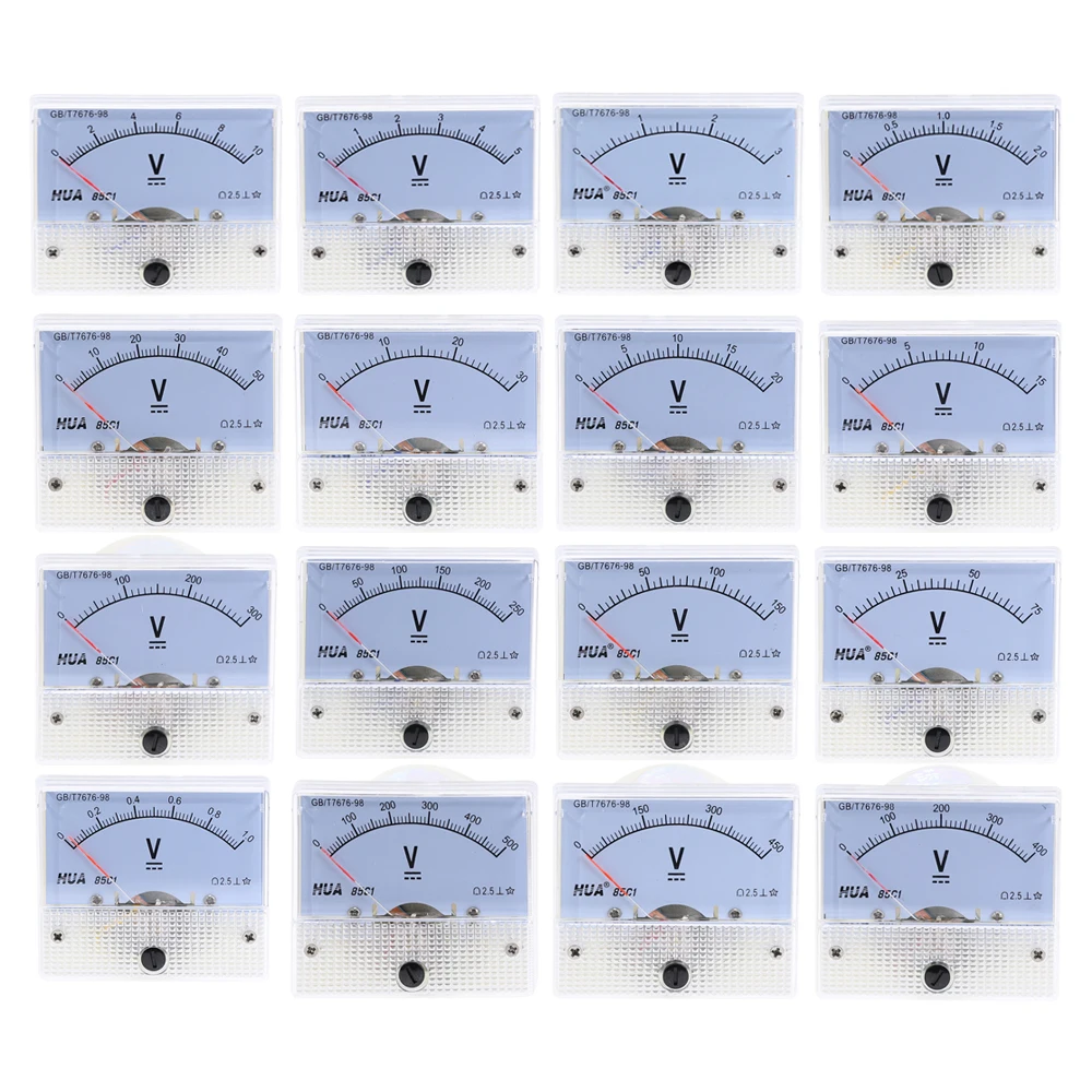 DC Analog Panel Volt Voltage Meter 85C1 DC 30V Voltmeter Gauge 1V 2V 3V 5V 10V 15V 20V 30V 50V 75V 150V Mechanical Voltage Meter