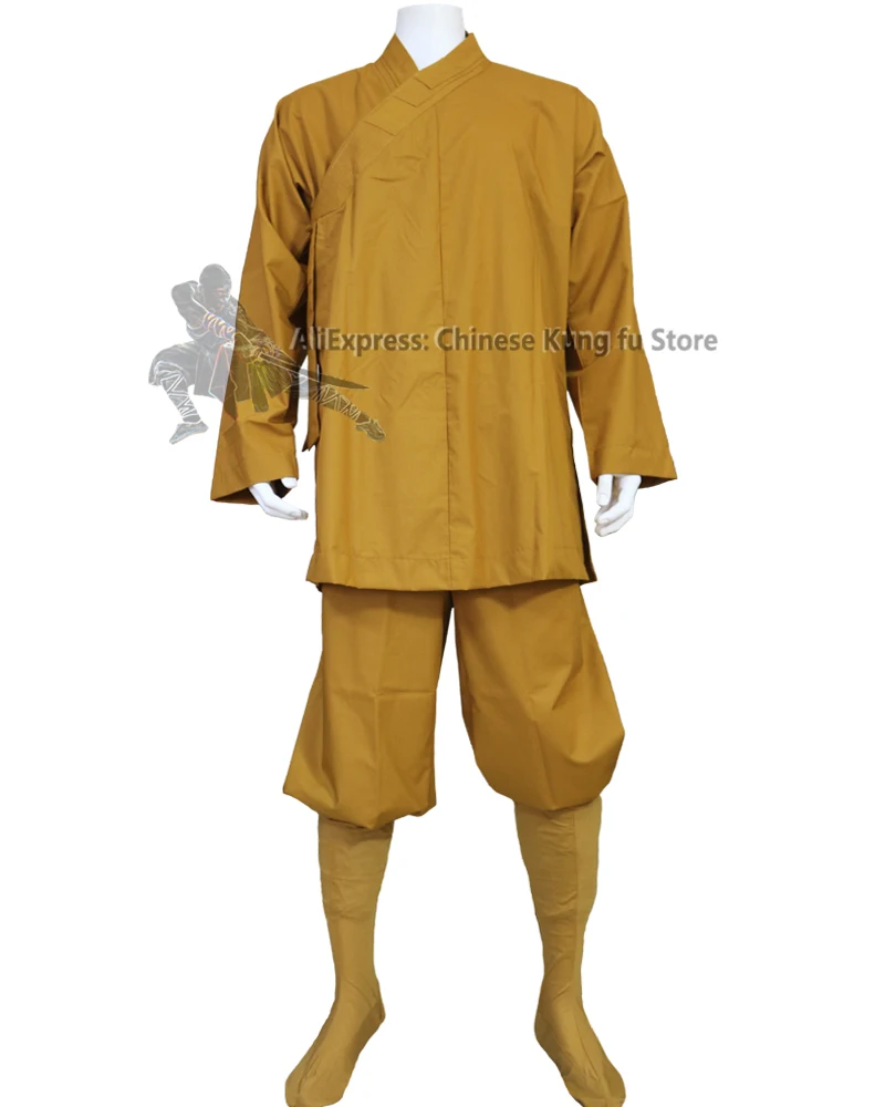 Cotton Shaolin Monk Uniform Buddhist Robe Kung fu Martial arts Suit Meditation Clothes