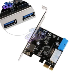 High Quality USB 3.0 PCI-E Expansion Card Adapter External 2 Port USB3.0 Hub Internal 20pin Connecter PCI-E Card