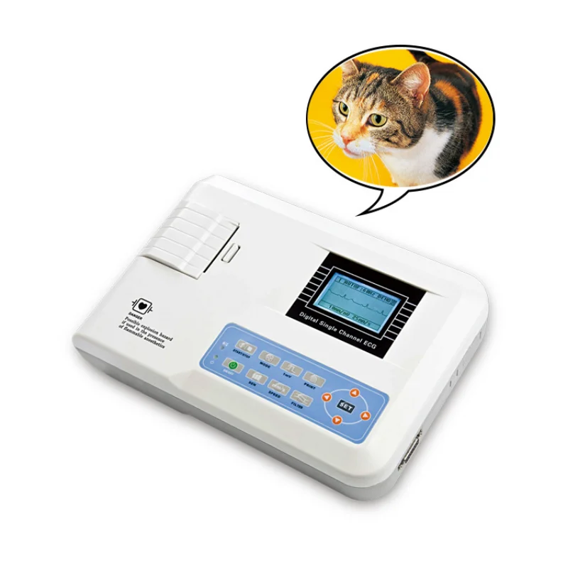 Digital Single Channel ECG EKG machine for animal vet ecg Electrocardiograph with Thermal Printer Veterinary medical equipment