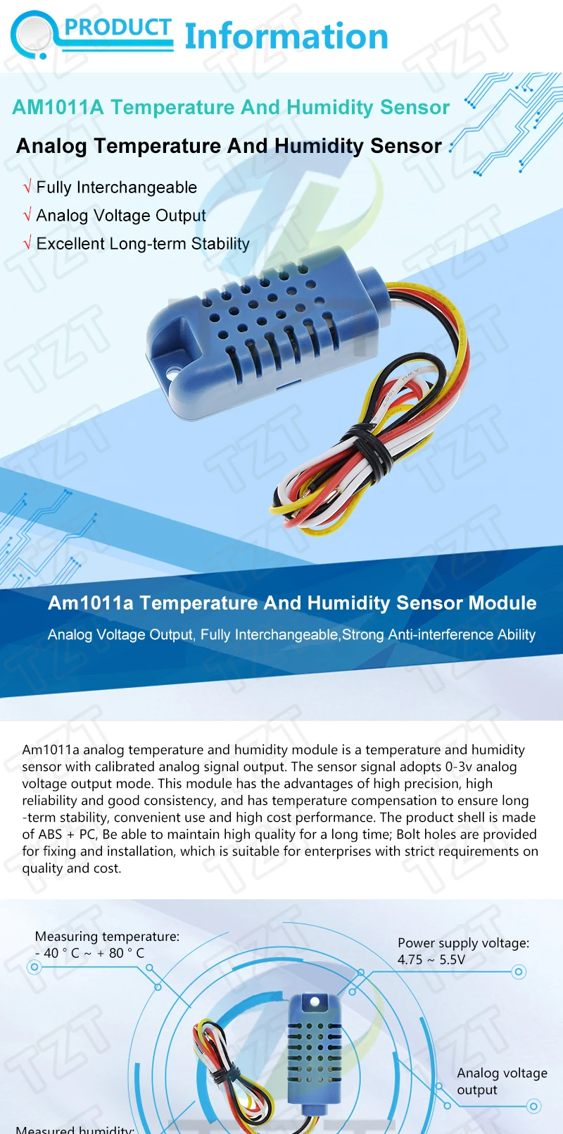 Digitale Temperatur- und Feuchtigkeitssensoren TZT DHT11 DHT22 AM2302 AM2301 AM2320 MW33 Sensor und Modul für Arduino elektronisches DIY – Detail 35