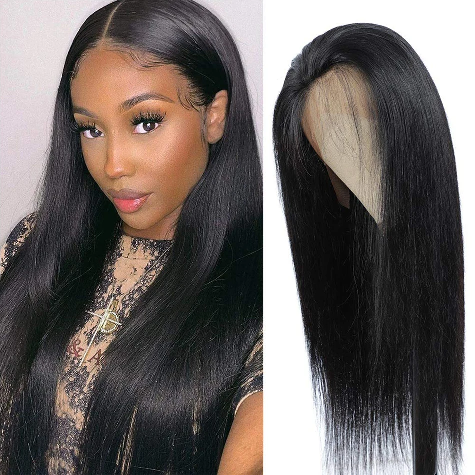 Brazilian 13x4 Lace Front Wigs Straight Remy Human Hair Wigs Pre Plucked Lace Closure Wig Transparent Lace Front Wigs