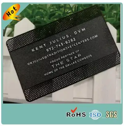 Factory Price Custom Frosted Stainless Steel Metal Business Cards Black