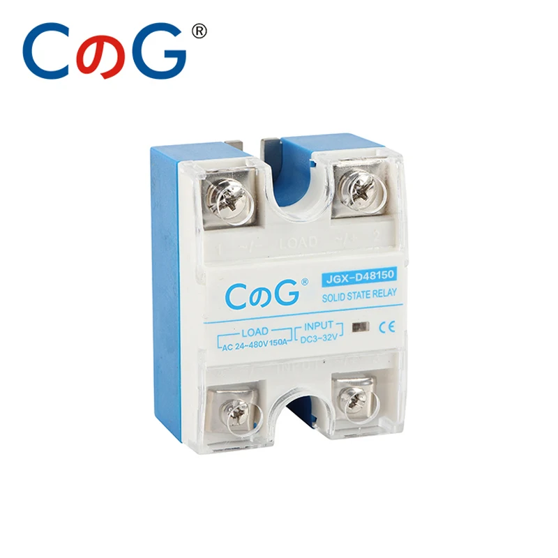 CG NEW 120A 150A DA Single Phase DC Control AC Heat Sink 24-480VAC To 3-32VDC SSR-120DA Solid State Relay With Plastic Cover