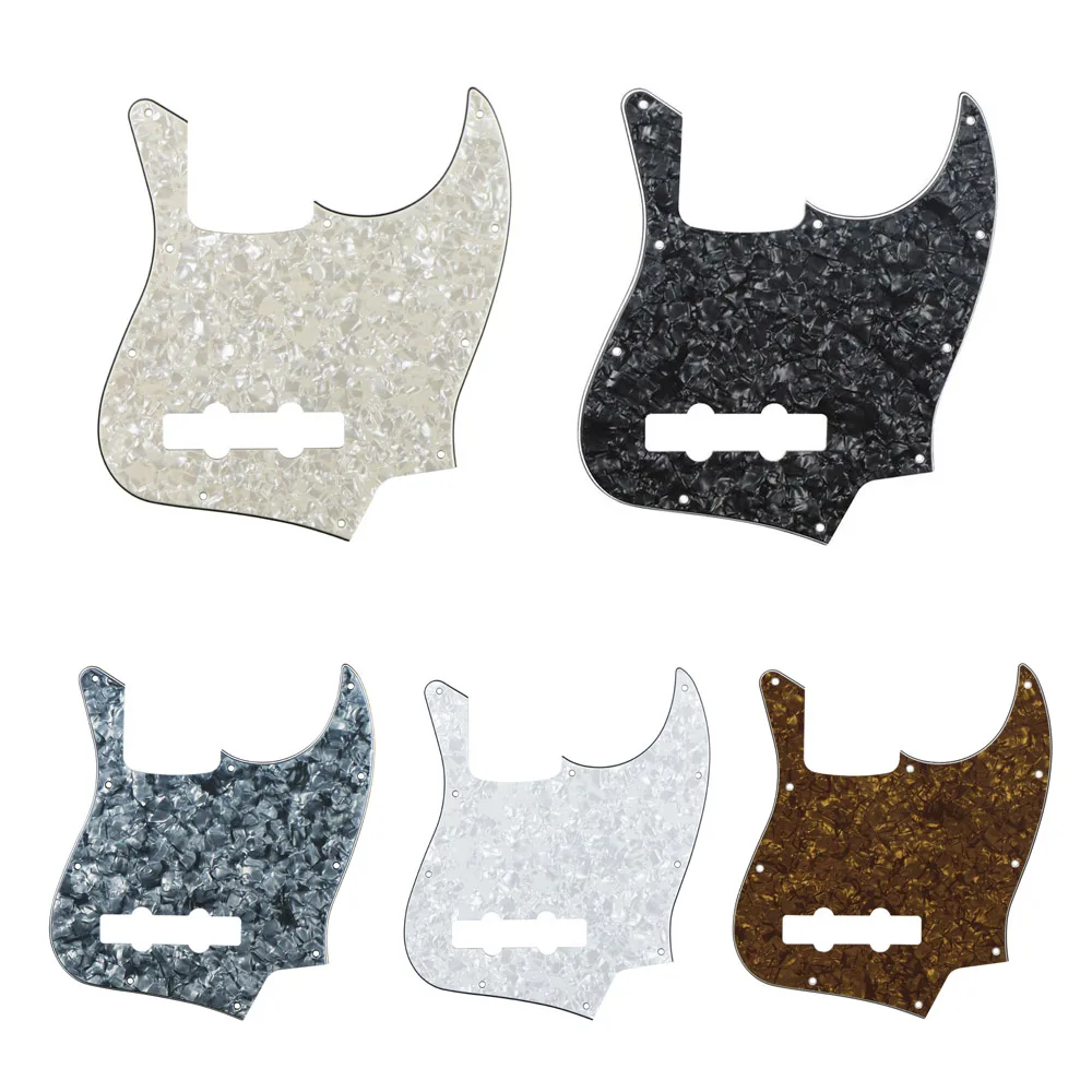 Ohello 3 Ply Jazz JB Bass Guitar Pickguard 4 String Scratch Plate Standard J Bass 10 Hole Pick Guard Black Pearl