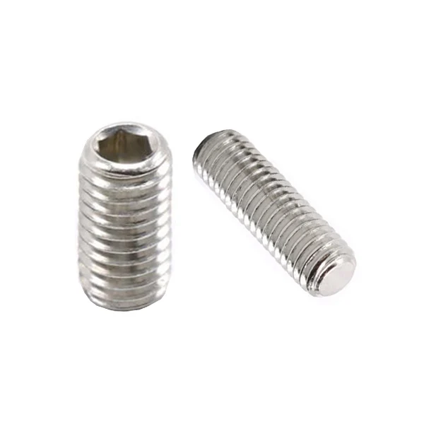 Wkooa M4 Grub Screw Hex Socket Set Screws with Flat Point Stainless Steel