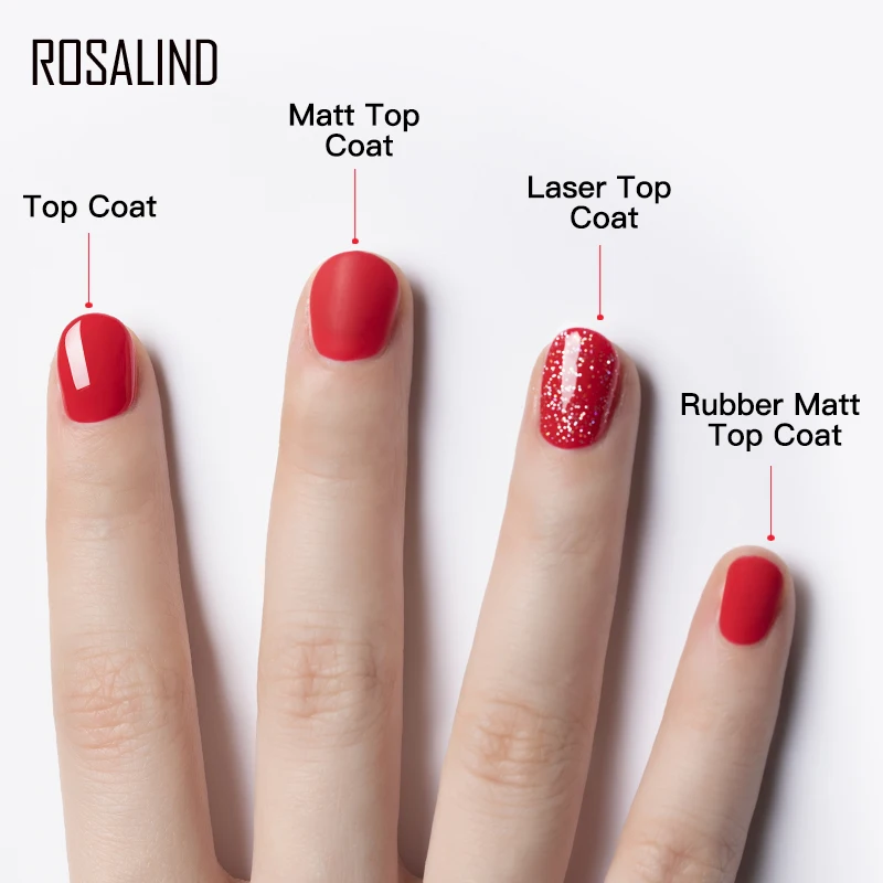 ROSALIND Base Top Primer Smalto per unghie gel opaco Semi permanente Fondotinta per nail art Gel Rinforzo Nessun gel per pulire Lacca a lunga durata