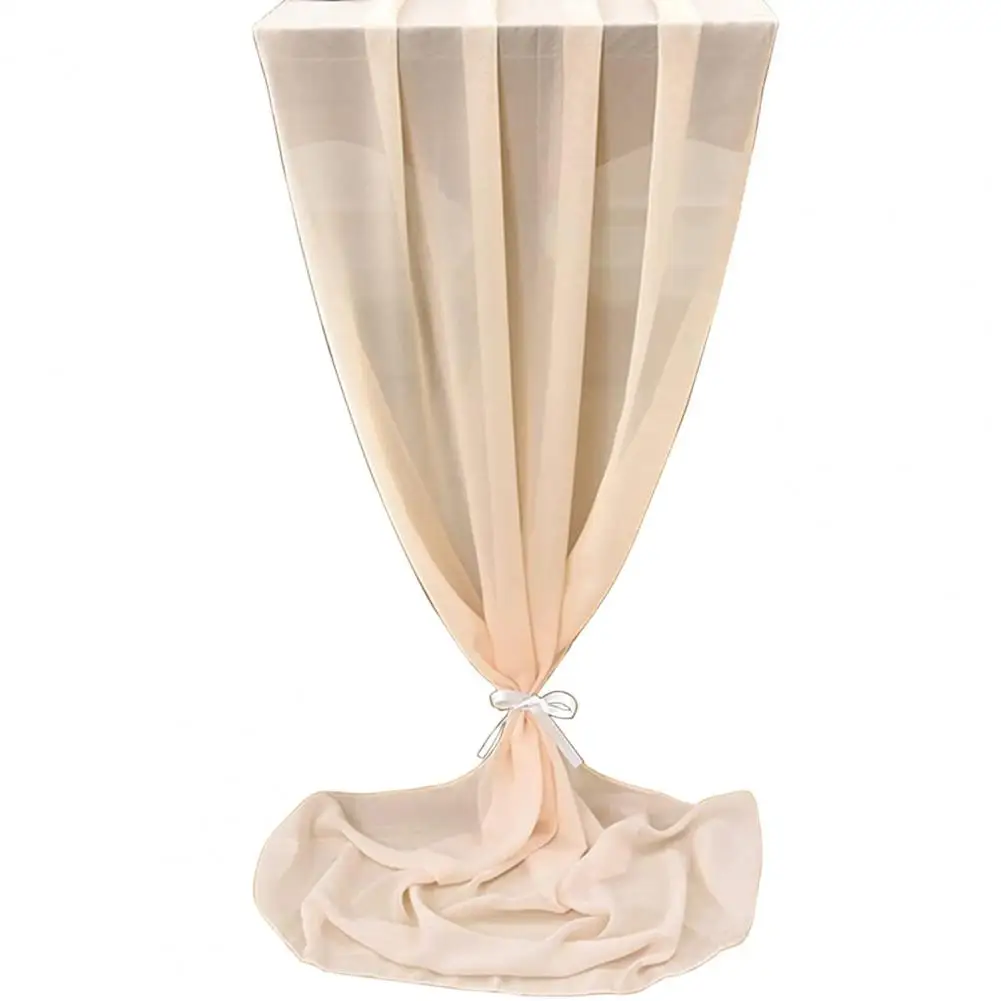 Table Runner Solid Color Decorative Romantic Chiffon Wedding Table Runner for Bridal Showers
