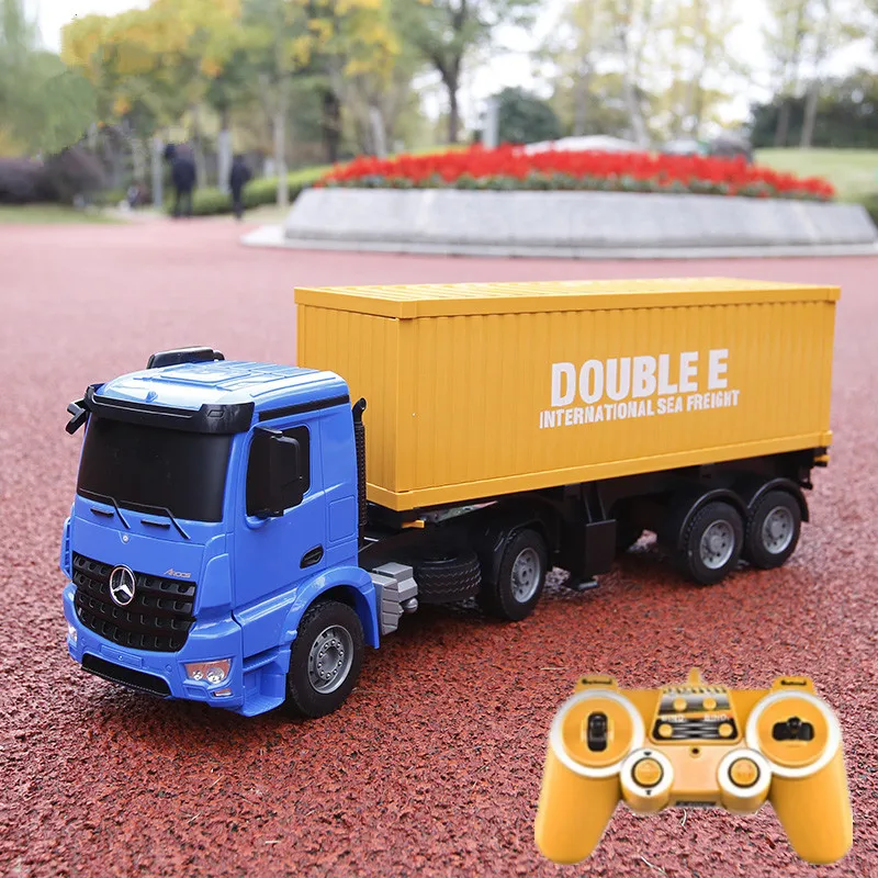 RC Container Truck Large Large Cargo Trucks Model RC car With light Sound R/C Rise Fall Remote Control Car Toys for children gif