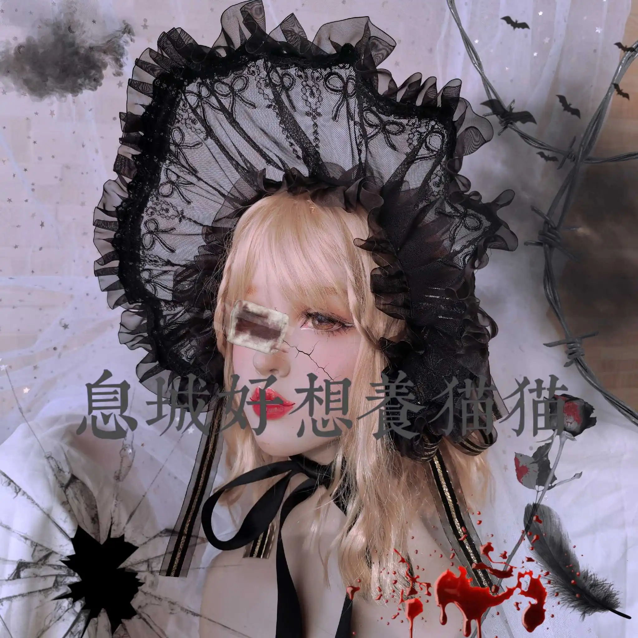 Japanse Lolita Haaraccessoires Dark Gothic Cool Girl Haarband Bnt Lolita Hoofddeksels Strik Haarspeld Loli Cosplay Lolita Kc