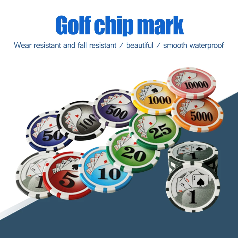 10Pcs/Lot Golf Ball Markers Golf Chip Mark Ball Position Mark Set, Can Be Attached To a Cap Clip Containing Magnets