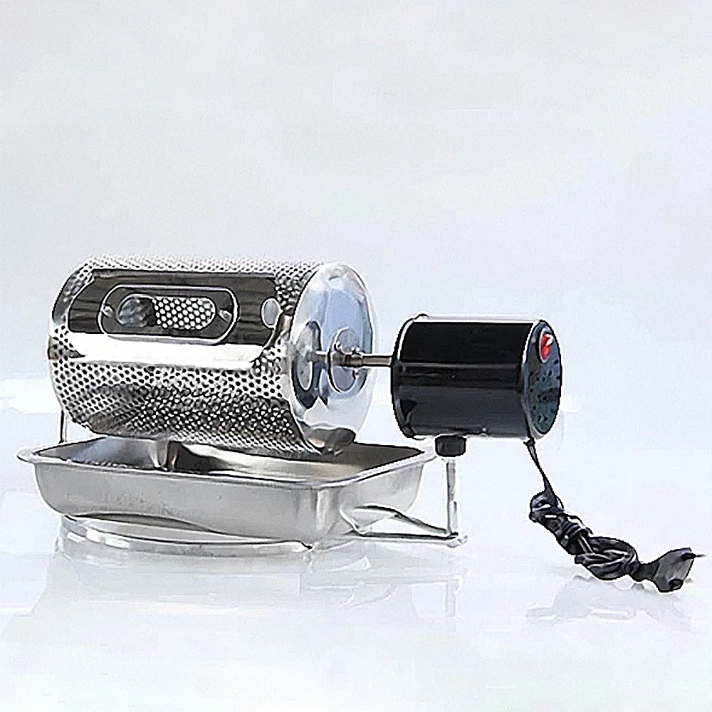 110V/220V Coffee Beans Roaster Stainless Steel Baking Fry Peanut Grain Nuts Dryer Small Rotation Machine Electric Baking Machine