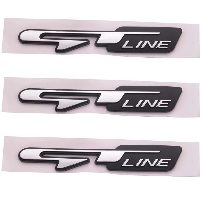 3X Cool 3D Car Style Sticker Gt Line Letters Sticker for Kia Rear Trunk Fender Car Doors Stickers Gt Line