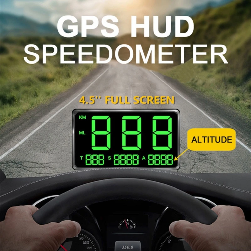 

OHANEE GPS измеритель скорости Hud Дисплей автомобиля км/ч MPH C80 Автоматическая Электроника дисплей скорости большой экран A100 Hud