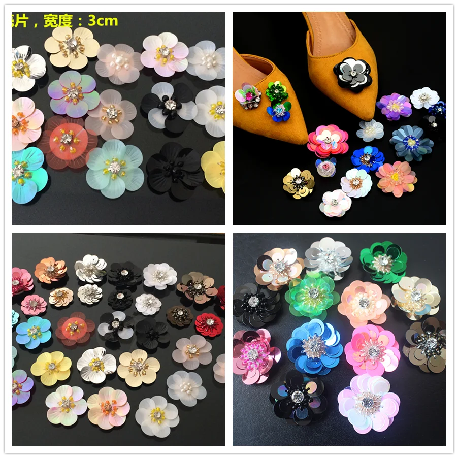 60pcs/lot Random Mixed Patch Set Sew On Patches Mini flowers Cute Embroidered Applique Patch For Clothes Patch Stickers 1~3cm