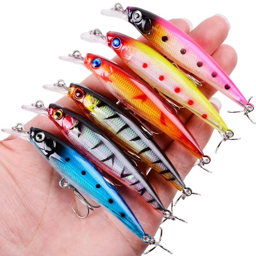 8pcs 7.5g 9cm Minnow Fishing Lures Bionic 3D Eyes Laser Hard Artificial Bait Swimbait Fish Lure Sea Fishing Bait Pesca Tackle